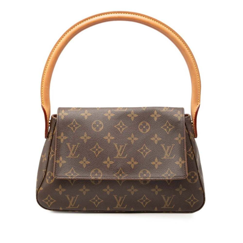 LOUIS VUITTON Brown Monogram Leather Mini Looping Shoulder Bag - Picture 1 of 6